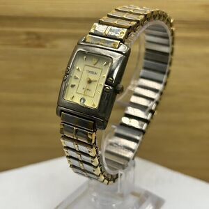 CROTON Women’s Rectangle Watch 23kt Gold Plated Wristwatch New Battery